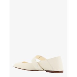 Mary-jane leather ballerinas with vlogo signature