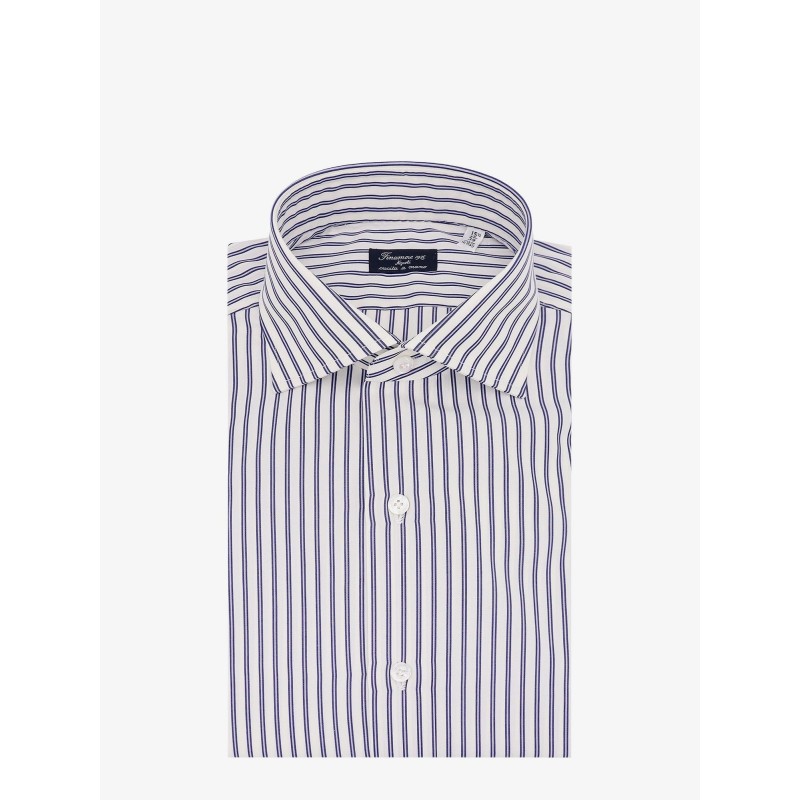 Cotton shirt with striped motif