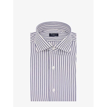 Cotton shirt with striped motif