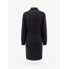 Wool blend dress with slits and buttons