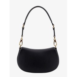 Leather shoulder bag with vlogo signature detail