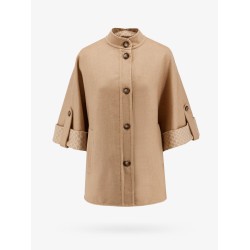 Virgin wool and cashmere cape wih pockets on the front