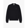 Wool polo shirt with embroidered foxy patch on the front