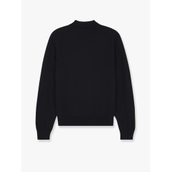 Wool polo shirt with embroidered foxy patch on the front