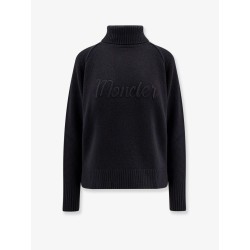 Virgin wool and cashmere sweater with moncler embroidery