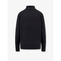Virgin wool and cashmere sweater with moncler embroidery