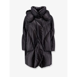 Padded long jacket with removable hood