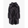 Padded long jacket with removable hood