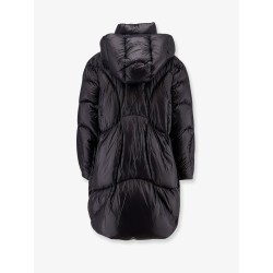 Padded long jacket with removable hood
