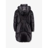 Padded long jacket with removable hood
