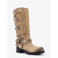 Suede boots with laterali straps