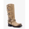 Suede boots with laterali straps