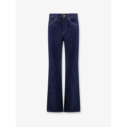 Cotton jeans with back leather patch