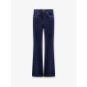 Cotton jeans with back leather patch
