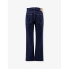 Cotton jeans with back leather patch