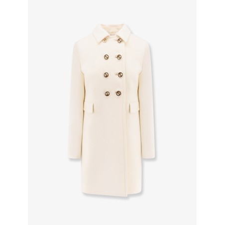 Wool coat with interlocking gg buttons