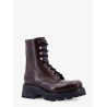 Leather boots with engraved logo