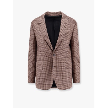 Cashmere blazer with suede patch detail