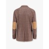 Cashmere blazer with suede patch detail