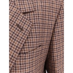 Cashmere blazer with suede patch detail