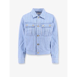 Striped cotton jacket with triomphe buttons