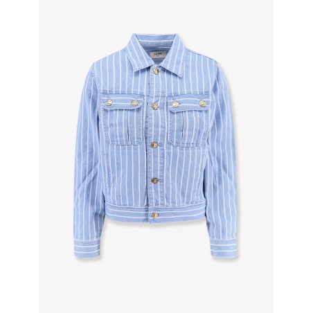 Striped cotton jacket with triomphe buttons
