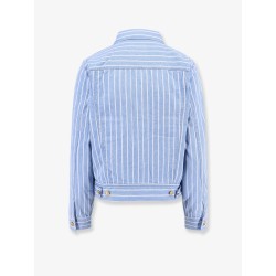 Striped cotton jacket with triomphe buttons