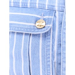 Striped cotton jacket with triomphe buttons