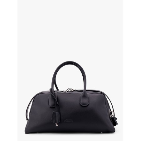 Leather handbag with engraved logo