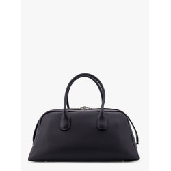 Leather handbag with engraved logo