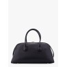 Leather handbag with engraved logo