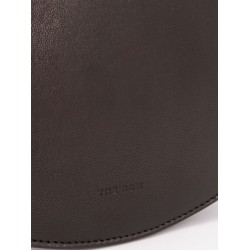 Leather shoulder bag with engraved logo