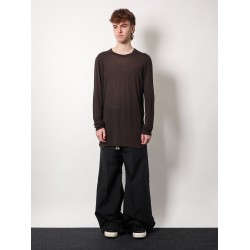 Sustainable viscose and silk t-shirt with logoed ribbon