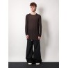 Sustainable viscose and silk t-shirt with logoed ribbon