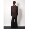 Sustainable viscose and silk t-shirt with logoed ribbon