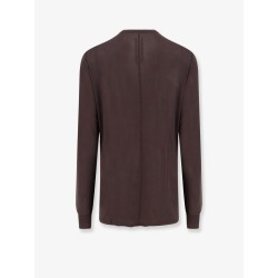 Sustainable viscose and silk t-shirt with logoed ribbon