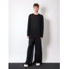 Sustainable viscose and silk t-shirt with logoed ribbon