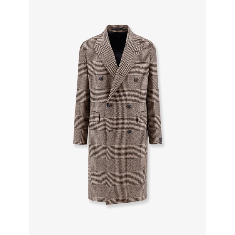 Prince-of-wales virgin wool coat