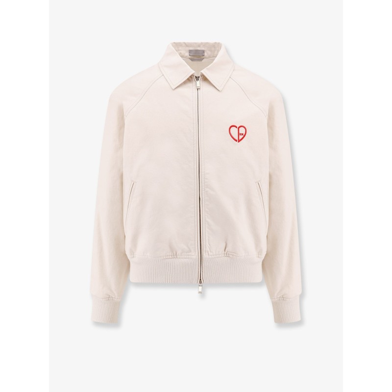 Cotton jacket with cd heart embroidery