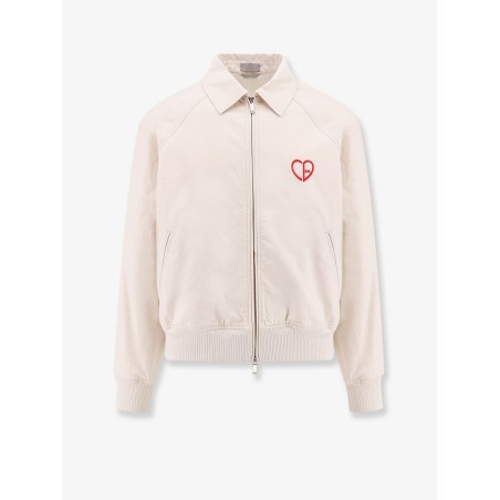 Cotton jacket with cd heart embroidery