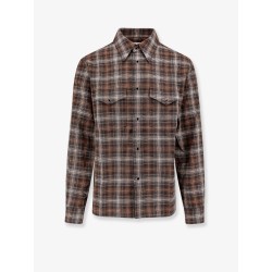 Cotton shirt with madras motif