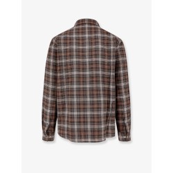 Cotton shirt with madras motif