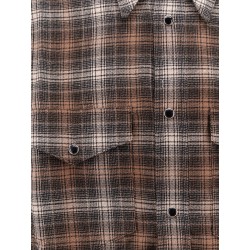 Cotton shirt with madras motif