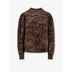 Wool blend sweater with braided fabric