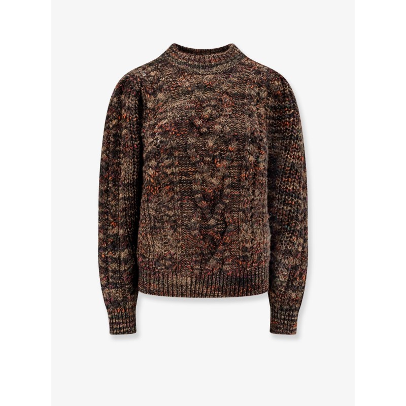 Wool blend sweater with braided fabric