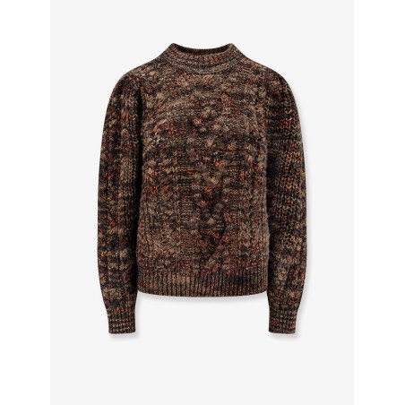 Wool blend sweater with braided fabric