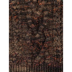 Wool blend sweater with braided fabric