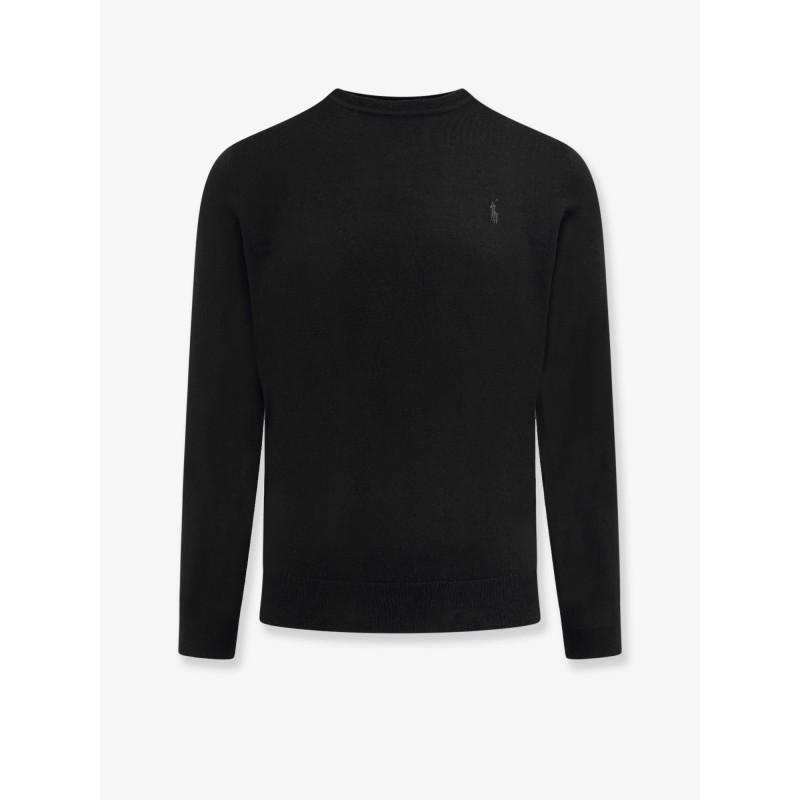 Wool sweater with iconic embroidered pony
