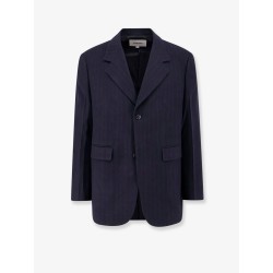 Wool blazer with striped motif
