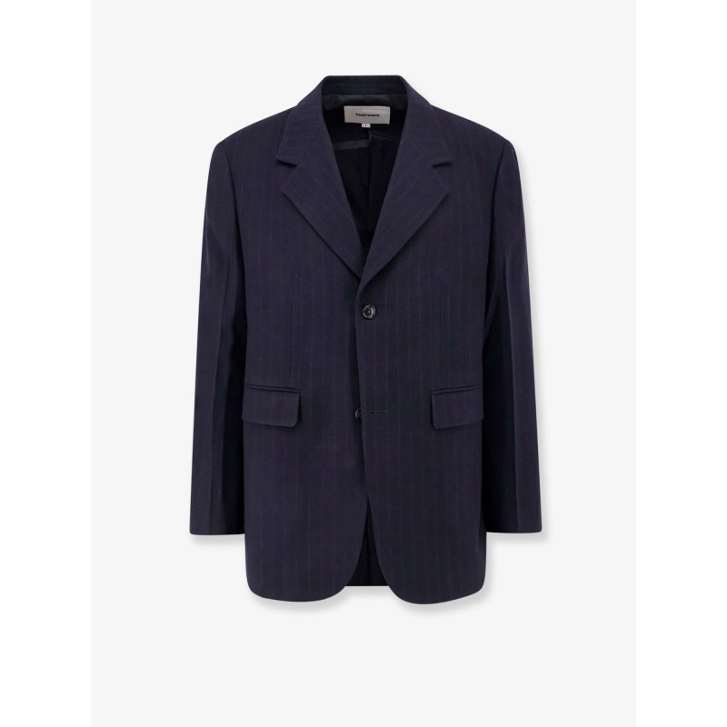Wool blazer with striped motif